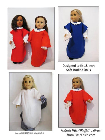 Little Miss Muffett 18 Inch Modern Choirs of Angels 18" Doll Clothes Pattern Pixie Faire