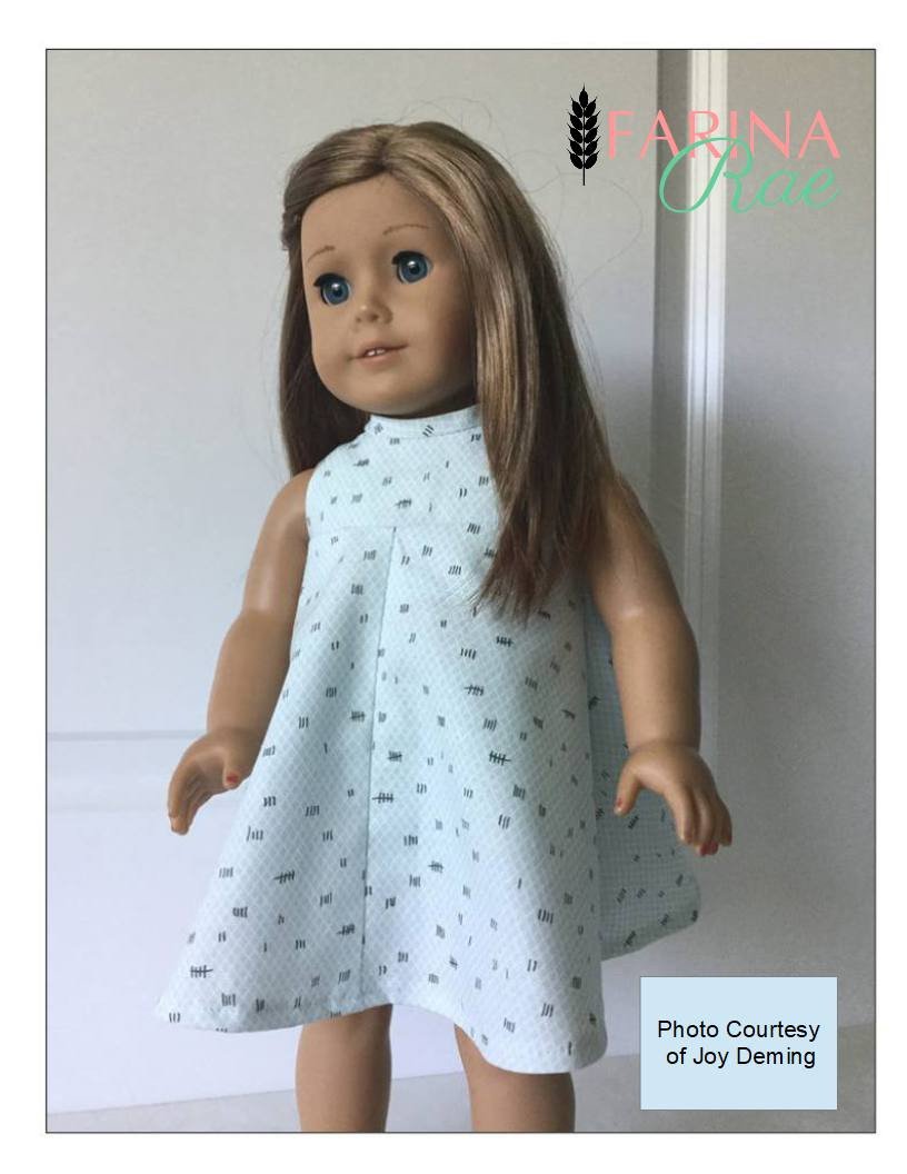 Farina Rae 18 Inch Modern Christy Dress 18" Doll Clothes Pattern Pixie Faire