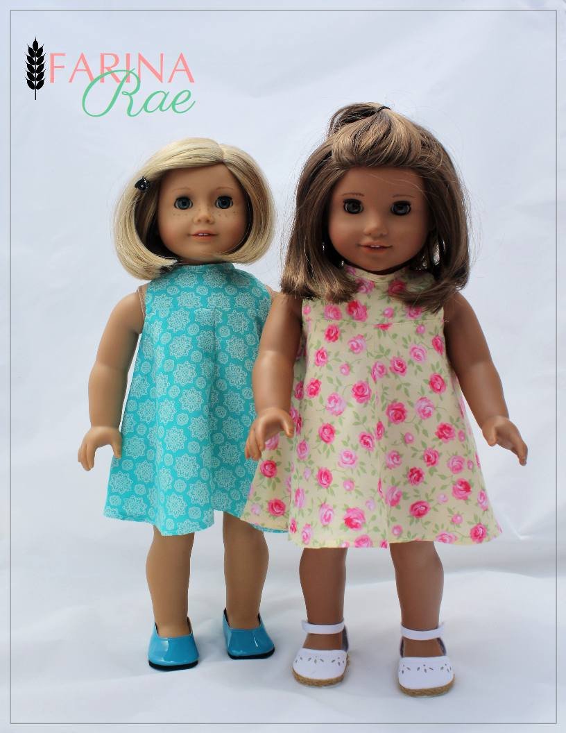 Farina Rae 18 Inch Modern Christy Dress 18" Doll Clothes Pattern Pixie Faire