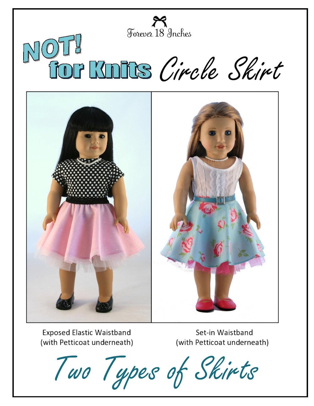 Forever 18 Inches 18 Inch Modern NOT! for Knits Circle Skirt 18" Doll Clothes Pixie Faire