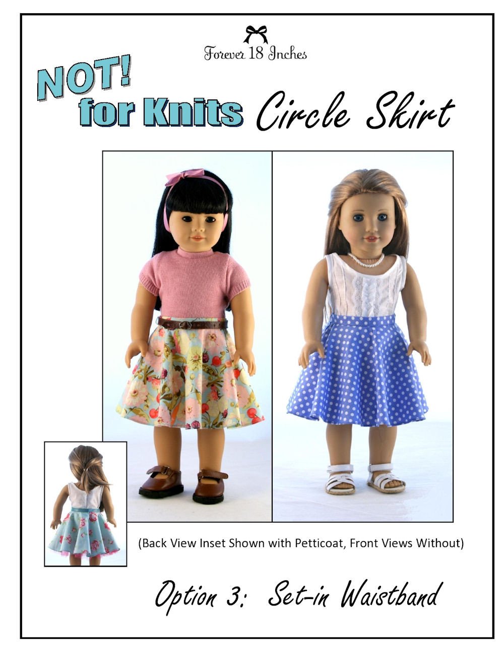 Forever 18 Inches 18 Inch Modern NOT! for Knits Circle Skirt 18" Doll Clothes Pixie Faire