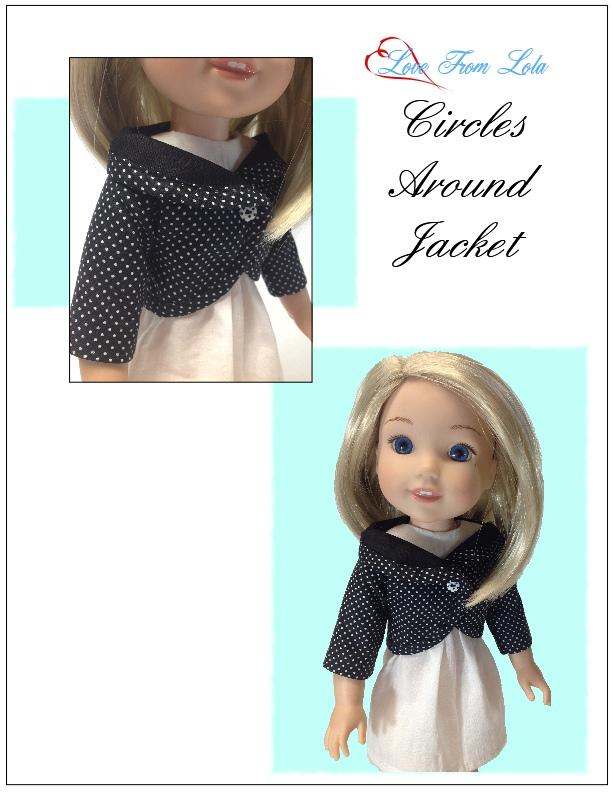 Love From Lola WellieWishers Circles Around Jacket 14.5" Doll Clothes Pattern Pixie Faire