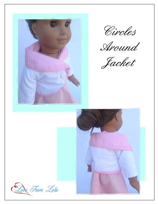 Love From Lola 18 Inch Modern Circles Around Jacket 18" Doll Clothes Pattern Pixie Faire