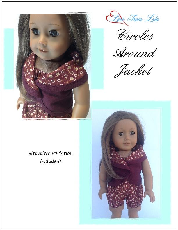 Love From Lola 18 Inch Modern Circles Around Jacket 18" Doll Clothes Pattern Pixie Faire