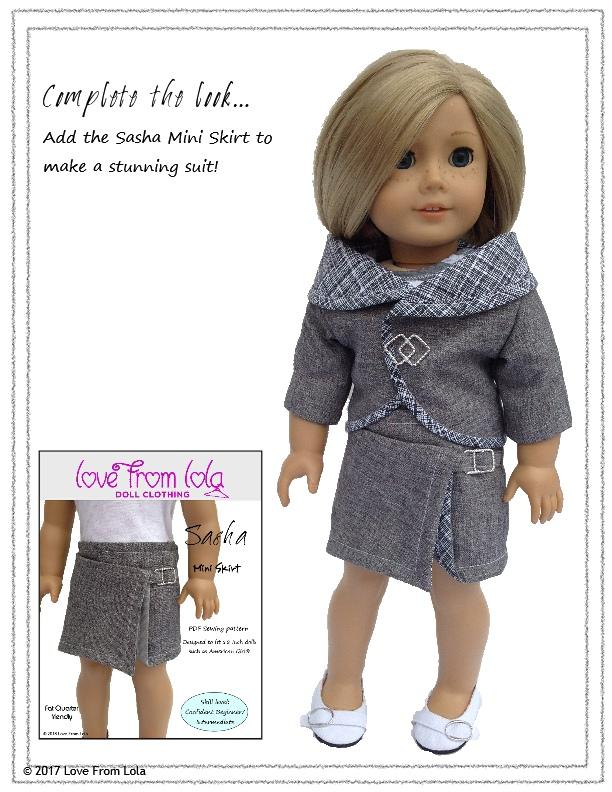 Love From Lola 18 Inch Modern Circles Around Jacket 18" Doll Clothes Pattern Pixie Faire