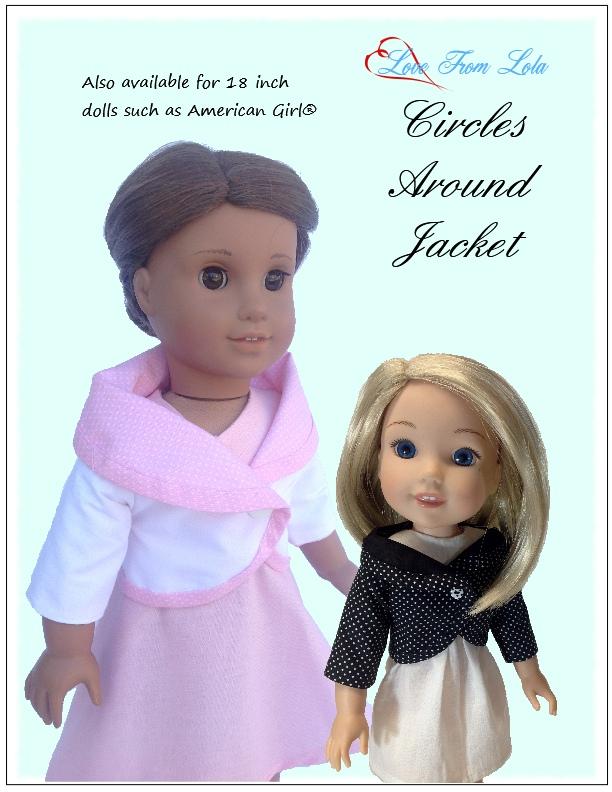 Love From Lola WellieWishers Circles Around Jacket 14.5" Doll Clothes Pattern Pixie Faire