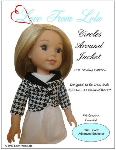Love From Lola WellieWishers Circles Around Jacket 14.5" Doll Clothes Pattern Pixie Faire