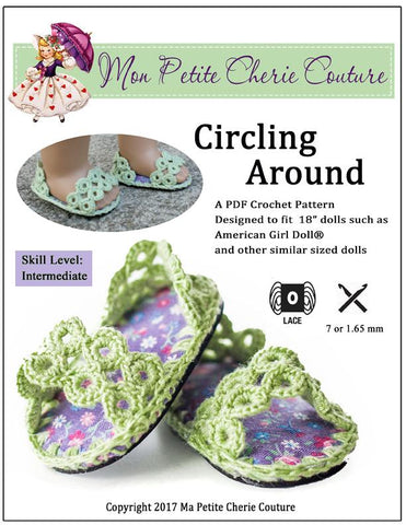 Mon Petite Cherie Couture Crochet Circling Around 18" Doll Crochet Pattern Pixie Faire