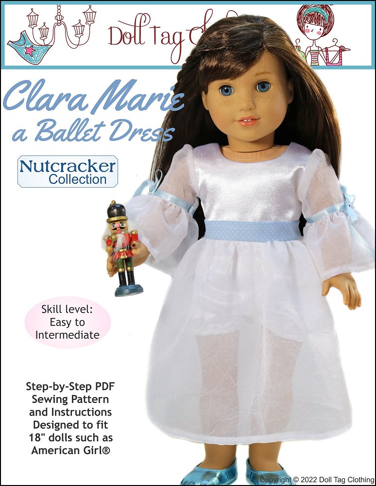 Doll Tag Clothing 18 Inch Modern Clara Marie Ballet - A Ballet Dress 18" Doll Clothes Pixie Faire