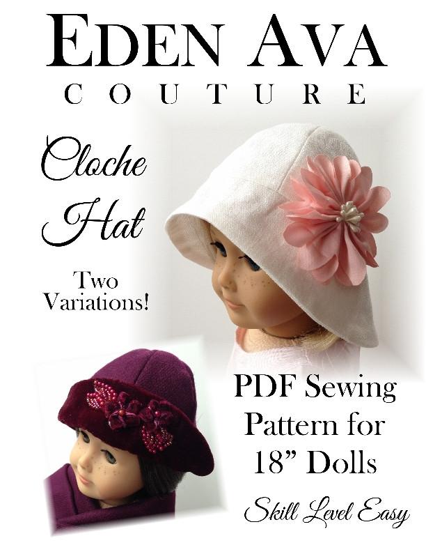 Cloche Hat 18 inch Doll Clothes PDF Pattern Download cloche-hat-18-inch-doll-clothes-pdf-pattern-download