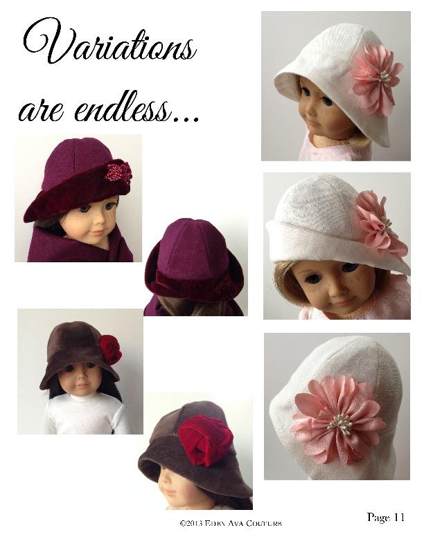 Cloche Hat 18 inch Doll Clothes PDF Pattern Download cloche-hat-18-inch-doll-clothes-pdf-pattern-download