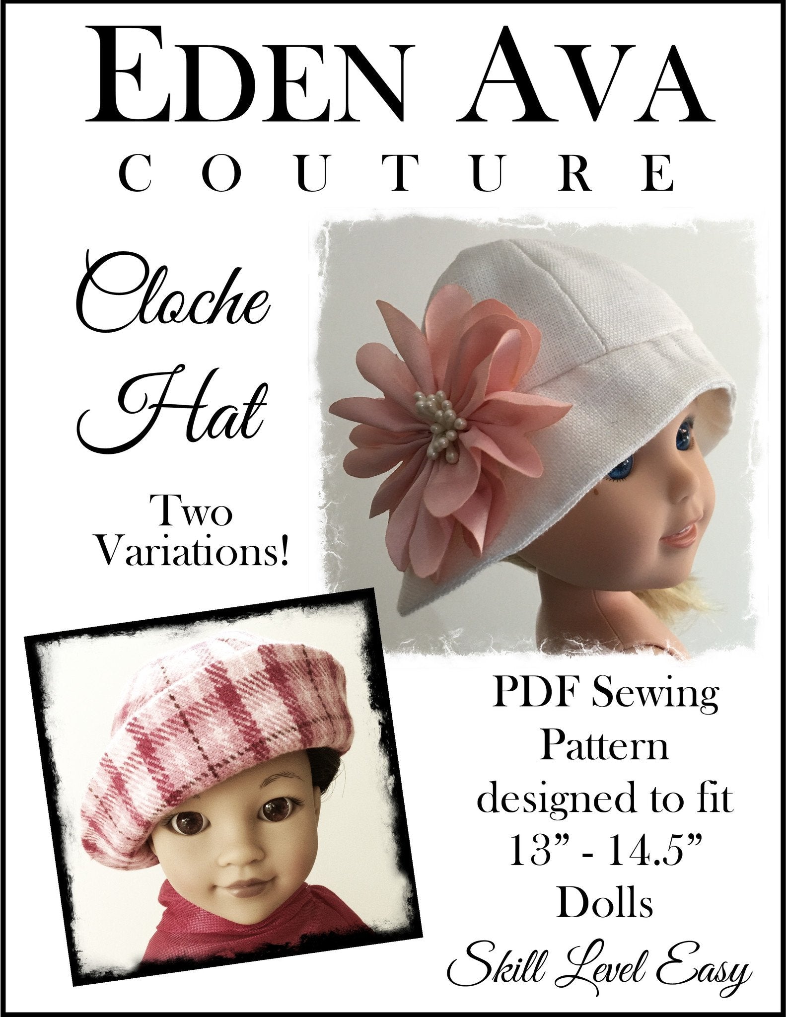 Cloche Hat for 13 14.5 Dolls