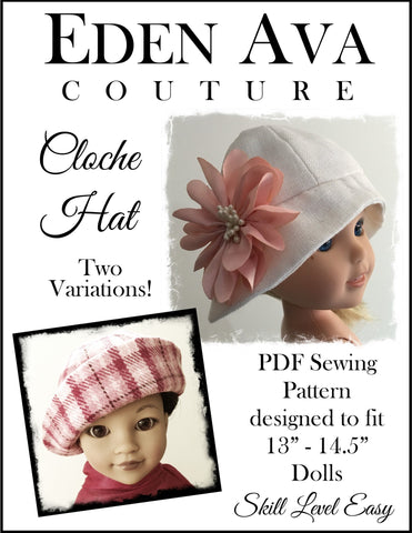 Eden Ava H4H/Les Cheries Cloche Hat for 13-14.5" Dolls Pixie Faire