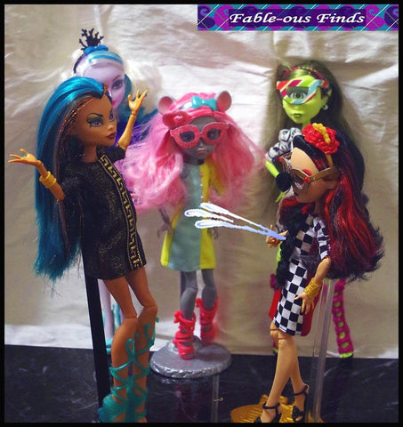 Fable-ous Finds Monster High Clown Chic Sheath Dress and Glasses for Monster High Dolls Pixie Faire