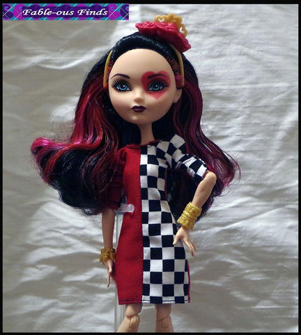 Fable-ous Finds Monster High Clown Chic Sheath Dress and Glasses for Monster High Dolls Pixie Faire