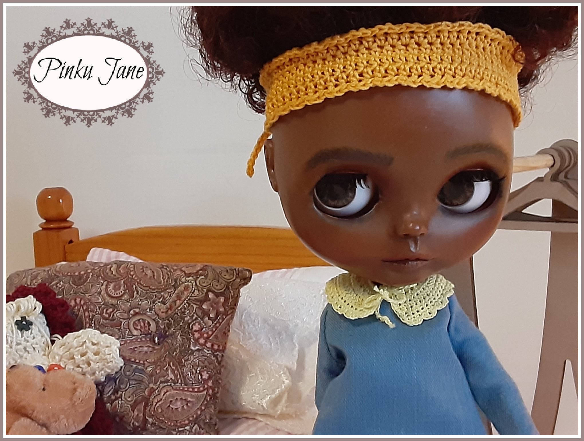 Pinku Jane Collar, Headbands, & Bags Doll Clothes Crochet Pattern For 12  Blythe™ Dolls