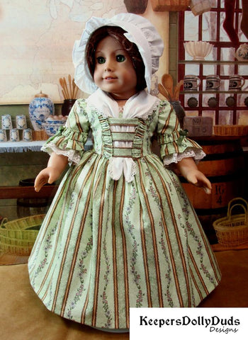 Keepers Dolly Duds Designs 18 Inch Historical Colonial Day Dress 18" Doll Clothes Pattern Pixie Faire
