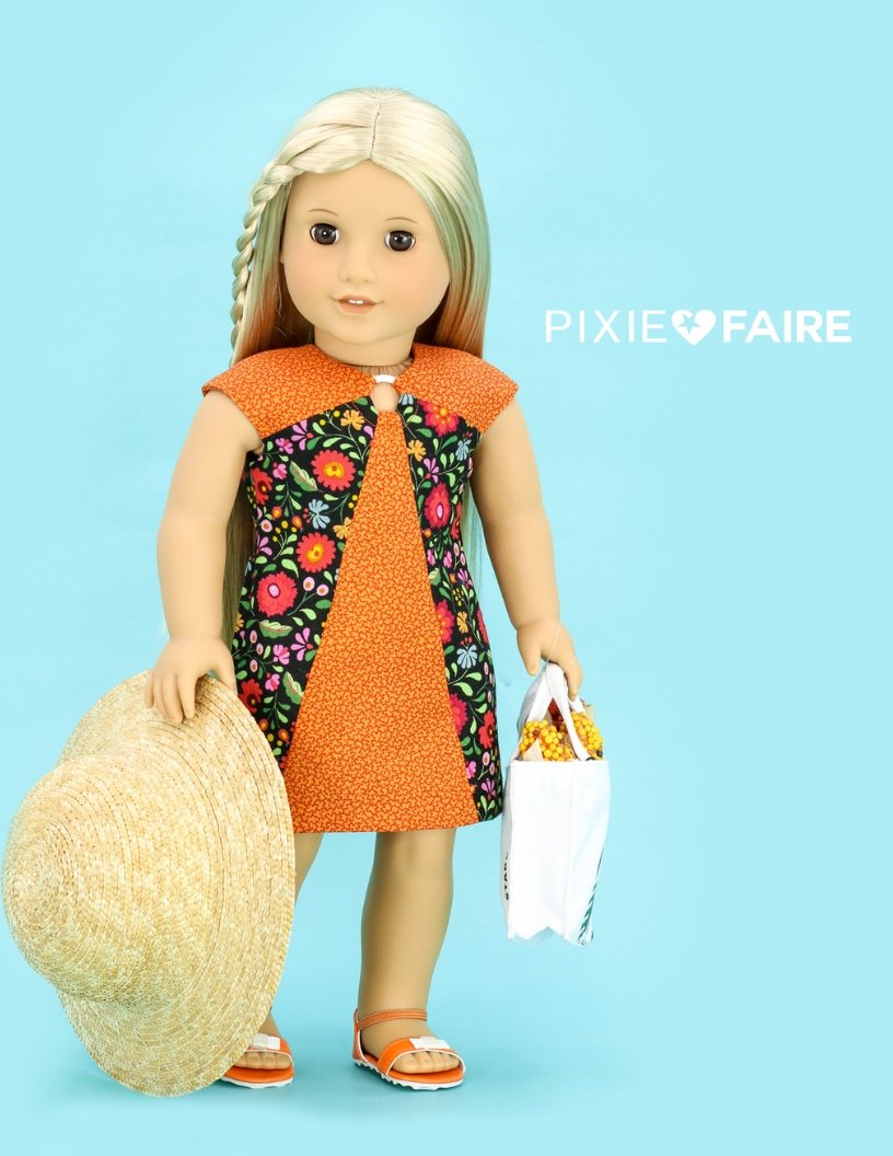 Dkinley Designs 18 Inch Modern Convergence Dress 18" Doll Clothes Pattern Pixie Faire