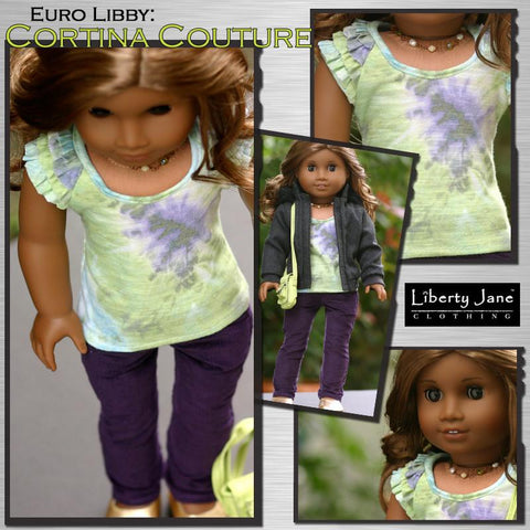 Liberty Jane 18 Inch Modern Cortina Top 18" Doll Clothes Pattern Pixie Faire