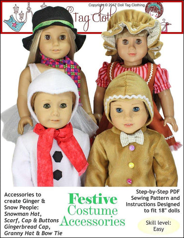 Doll Tag Clothing 18 Inch Modern Festive Costume Accessories 18" Doll Clothes Pattern Pixie Faire