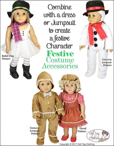 Doll Tag Clothing 18 Inch Modern Festive Costume Accessories 18" Doll Clothes Pattern Pixie Faire