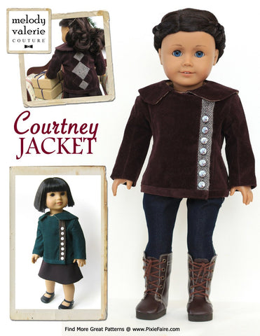 Melody Valerie Couture 18 Inch Modern Courtney Jacket 18" Doll Clothes Pixie Faire