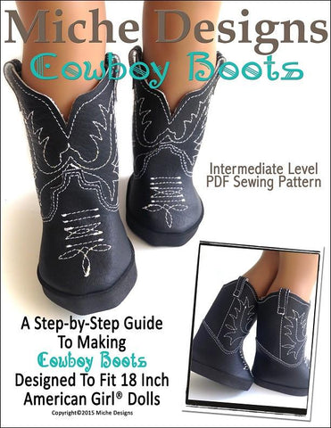Miche Designs Shoes Cowboy Boots 18" Doll Shoes Pixie Faire