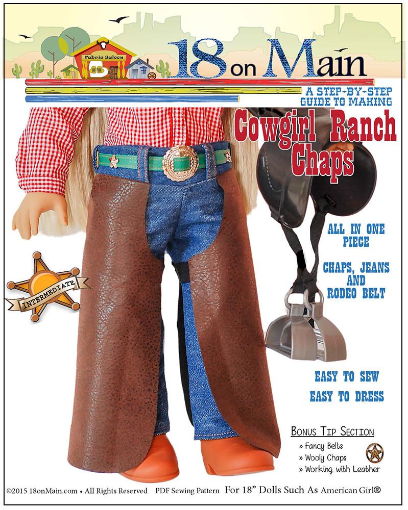 18 On Main Cowgirl Ranch Chaps Doll Clothes Pattern 18 inch dolls suach as American Girl® 18-on-main-cowgirl-ranch-chaps-doll-clothes-pattern-18-inch-dolls-suach-as-american-girl
