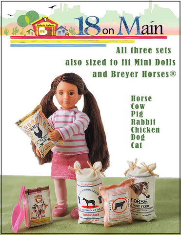 18 On Main 18 Inch Modern Cowgirl Ranch Stable & Pet Feed 18" Doll Pet Pattern Pixie Faire
