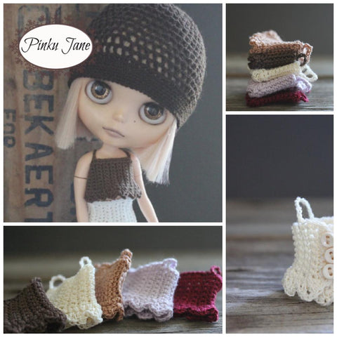 Pinku Jane Blythe/Pullip Crochet Camisole Crochet Pattern For 12" Blythe Dolls Pixie Faire