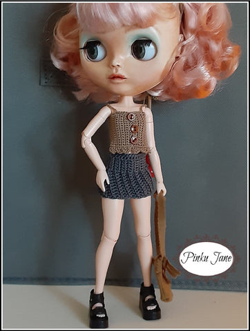 Pinku Jane Blythe/Pullip Crochet Camisole Crochet Pattern For 12" Blythe Dolls Pixie Faire