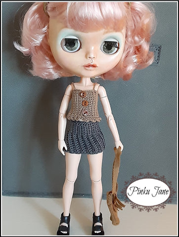 Pinku Jane Blythe/Pullip Crochet Camisole Crochet Pattern For 12" Blythe Dolls Pixie Faire