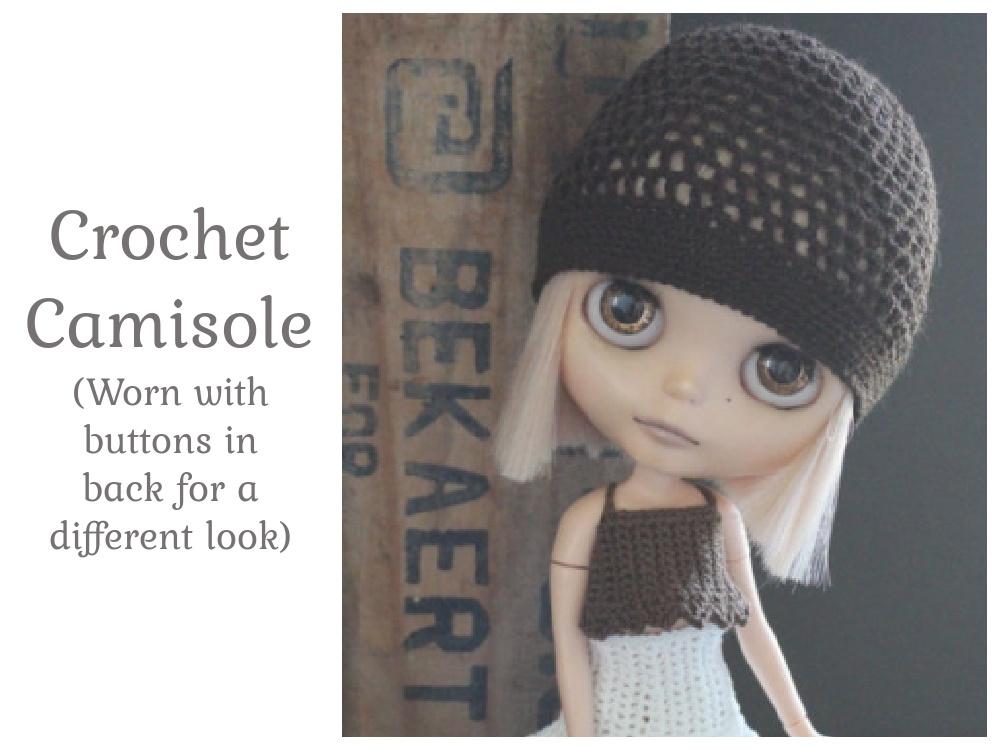 Pinku Jane Blythe/Pullip Crochet Camisole Crochet Pattern For 12" Blythe Dolls Pixie Faire