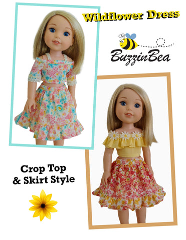 BuzzinBea WellieWishers Wildflower Dress 14.5" Doll Clothes Pattern Pixie Faire