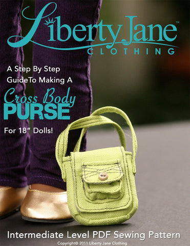 Liberty Jane 18 Inch Modern Cross Body Purse Pattern 18" Doll Accessories Pixie Faire