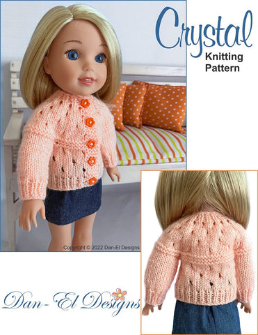 Dan-El Designs Knitting Crystal 14-15" Doll Clothes Knitting Pattern Pixie Faire