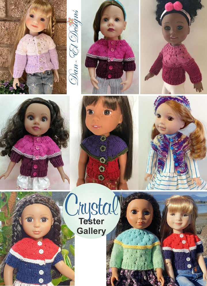 Dan-El Designs Knitting Crystal 14-15" Doll Clothes Knitting Pattern Pixie Faire