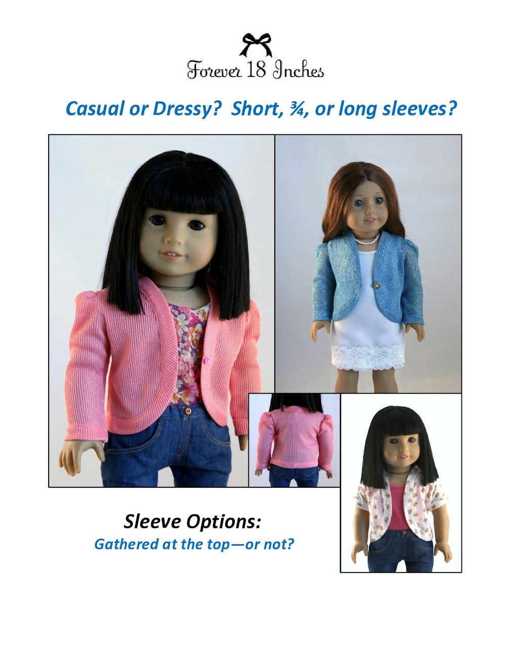 Forever 18 Inches 18 Inch Modern The Curving Cardigan 18" Doll Clothes Pixie Faire