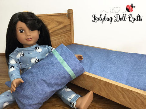 Ladybug Doll Quilts 18 Inch Modern Custom Mattress, Pillow, and Pillowcase Multi Sized Doll Bedding Pattern Pixie Faire