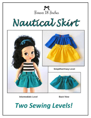 Forever 18 Inches Disney Animator Nautical Skirt for Disney Animator Dolls Pixie Faire