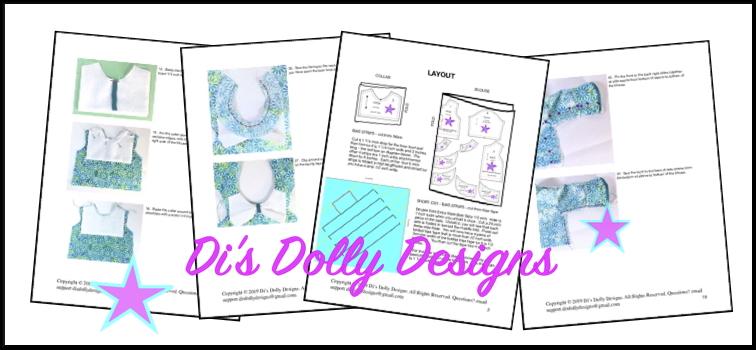 Di's Dolly Designs 18 Inch Modern Bow Beautiful Blouse 18" Doll Clothes Pattern Pixie Faire