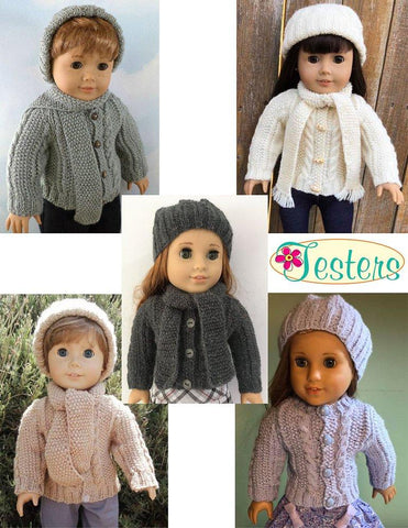 Dan-El Designs Knitting Alexander Sweater 18" Doll Knitting Pattern Pixie Faire