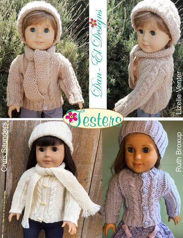 Dan-El Designs Knitting Alexander Sweater 18" Doll Knitting Pattern Pixie Faire