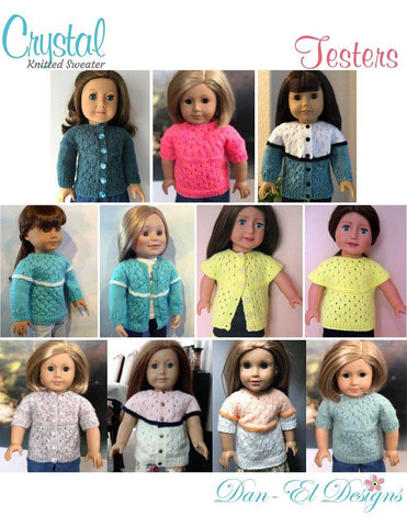 Dan-El Designs Knitting Crystal 18" Doll Clothes Knitting Pattern Pixie Faire