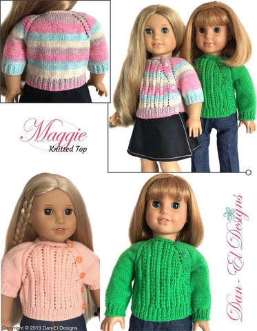 Dan-El Designs Knitting Maggie 18" Doll Knitting Pattern Pixie Faire