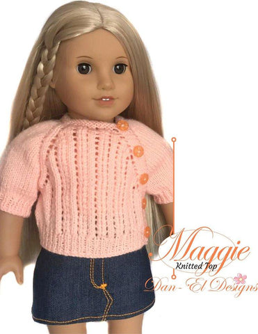 Dan-El Designs Knitting Maggie 18" Doll Knitting Pattern Pixie Faire