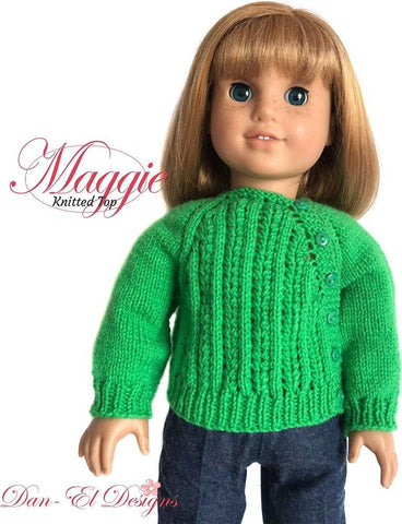 Dan-El Designs Knitting Maggie 18" Doll Knitting Pattern Pixie Faire