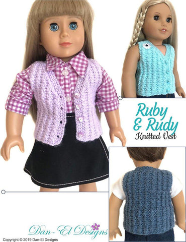 Dan-El Designs Knitting Ruby & Rudy 18" Doll Knitting Pattern Pixie Faire