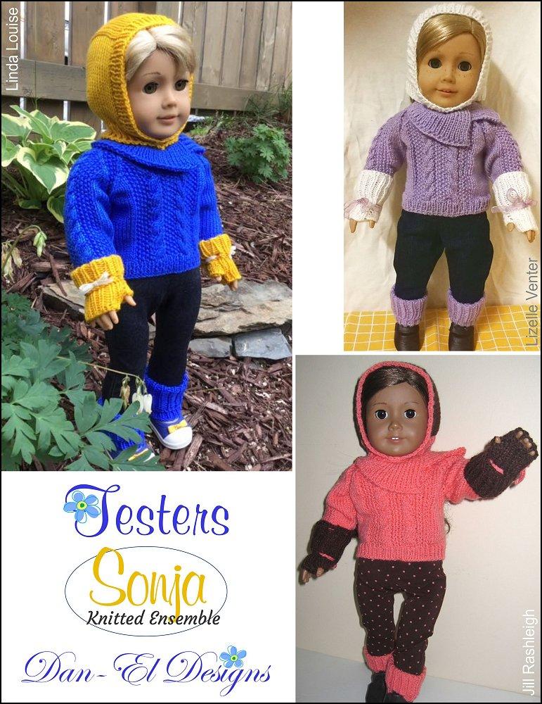 Dan-El Designs Knitting Sonja 18" Doll Knitting Pattern Pixie Faire