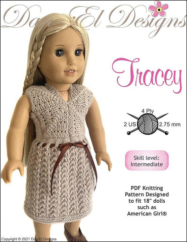 Dan-El Designs Knitting Tracey 18" Doll Knitting Pattern Pixie Faire